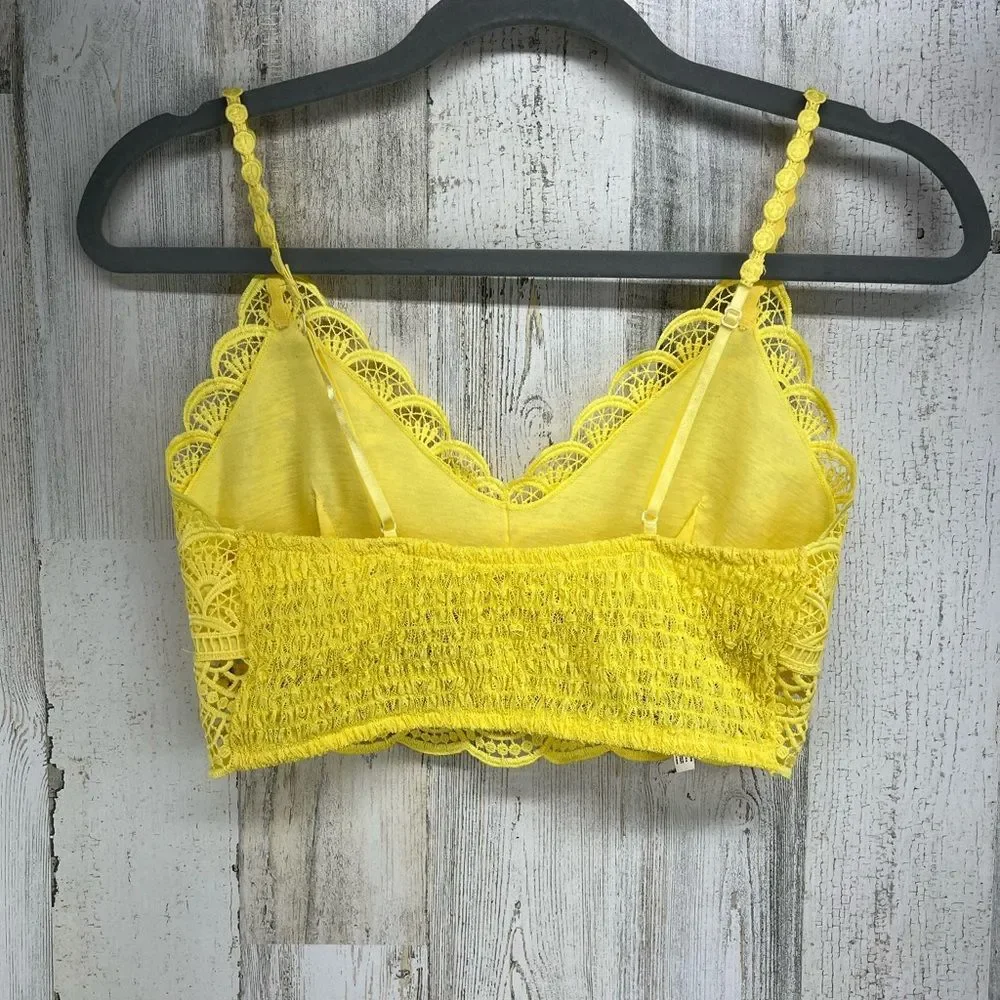 Free People Intimately Sunrise to Sunset Yellow Sunny Day Longline Bralette XS